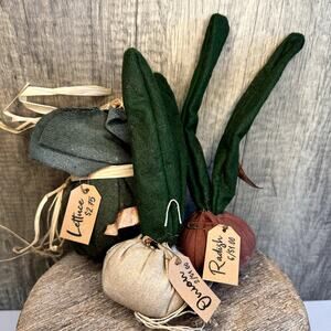 Primitive Vegetable Decor Set of 3 Boho Home Decor FAST SHIP